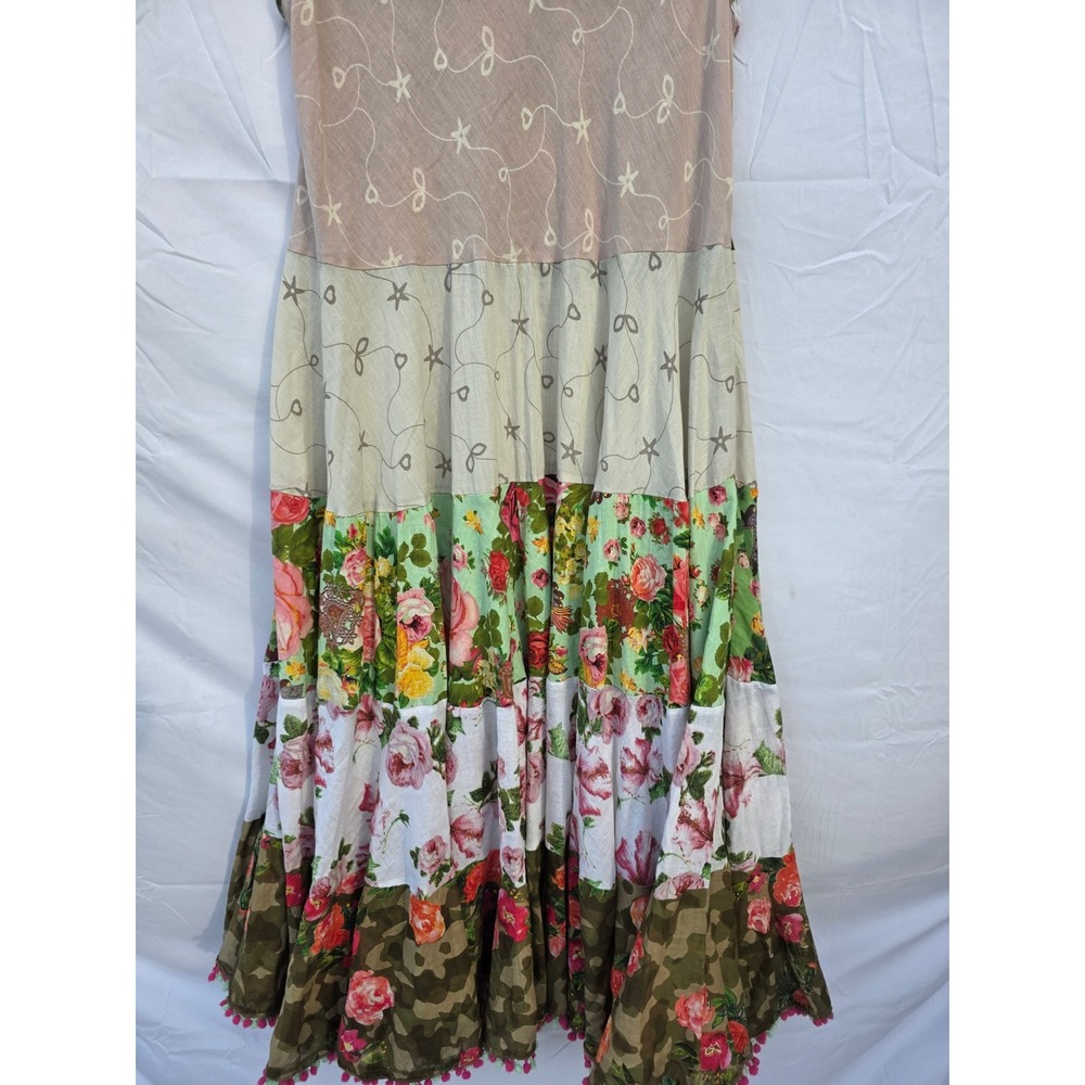 Antica Sartoria Giacomo Cinque Camo Floral Patchwork Beaded Maxi Dress Womens L - Picture 6 of 13